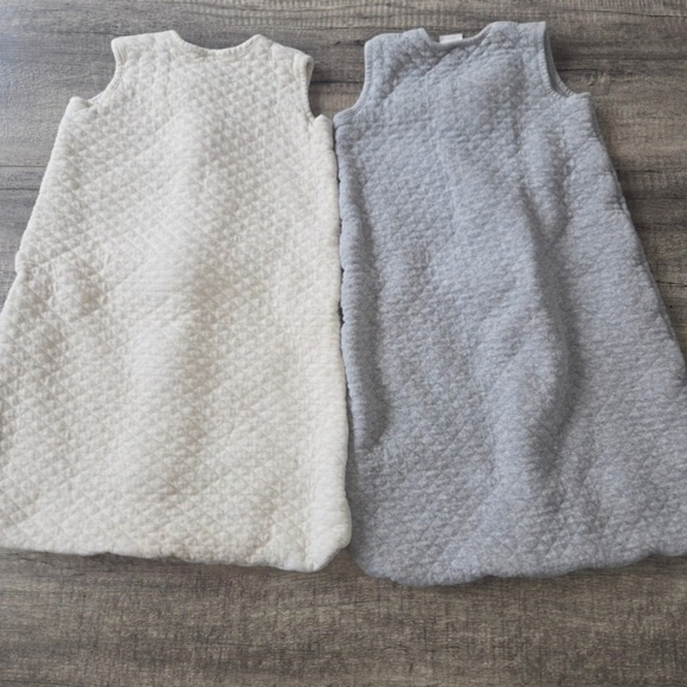 Hanna Andersson 2 Pack Quilted‎ Sleep Sacks Gray Oatmeal 6-18mon - Picture 2 of 5